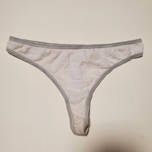 White and Gray Thong Panties